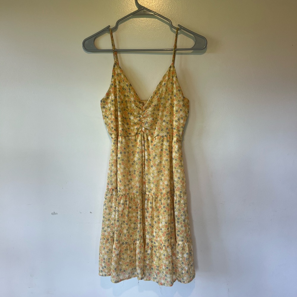 Altar'd State Yellow Floral Mini Dress